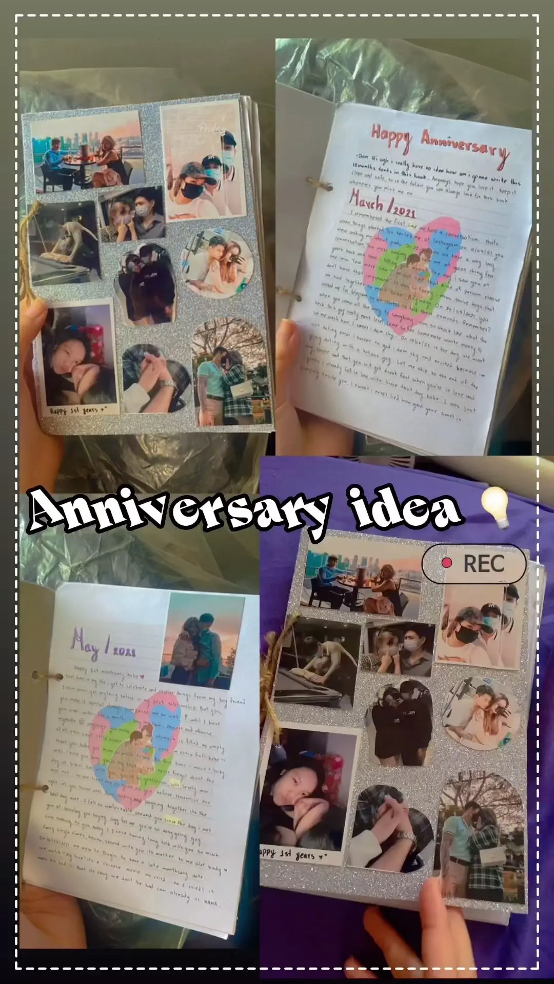 How to make Anniversary scrapbook for couple? A5 size big scrapbook. Full  tutorial. #scrapbooking 