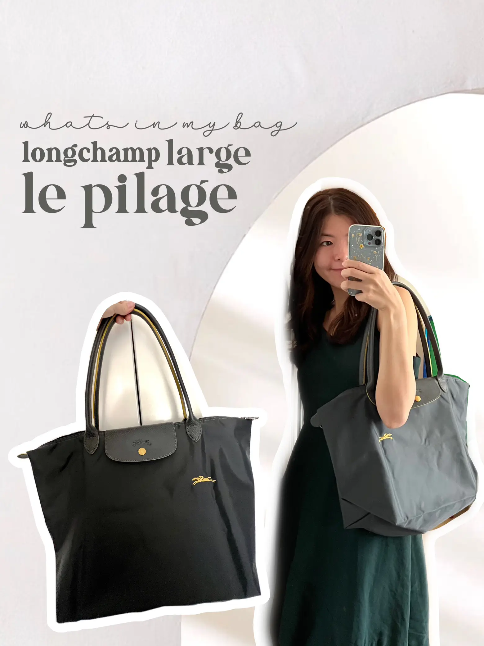 Longchamp Le Pliage Shoulder Bag L Paper in Canvas with Gold-tone - US