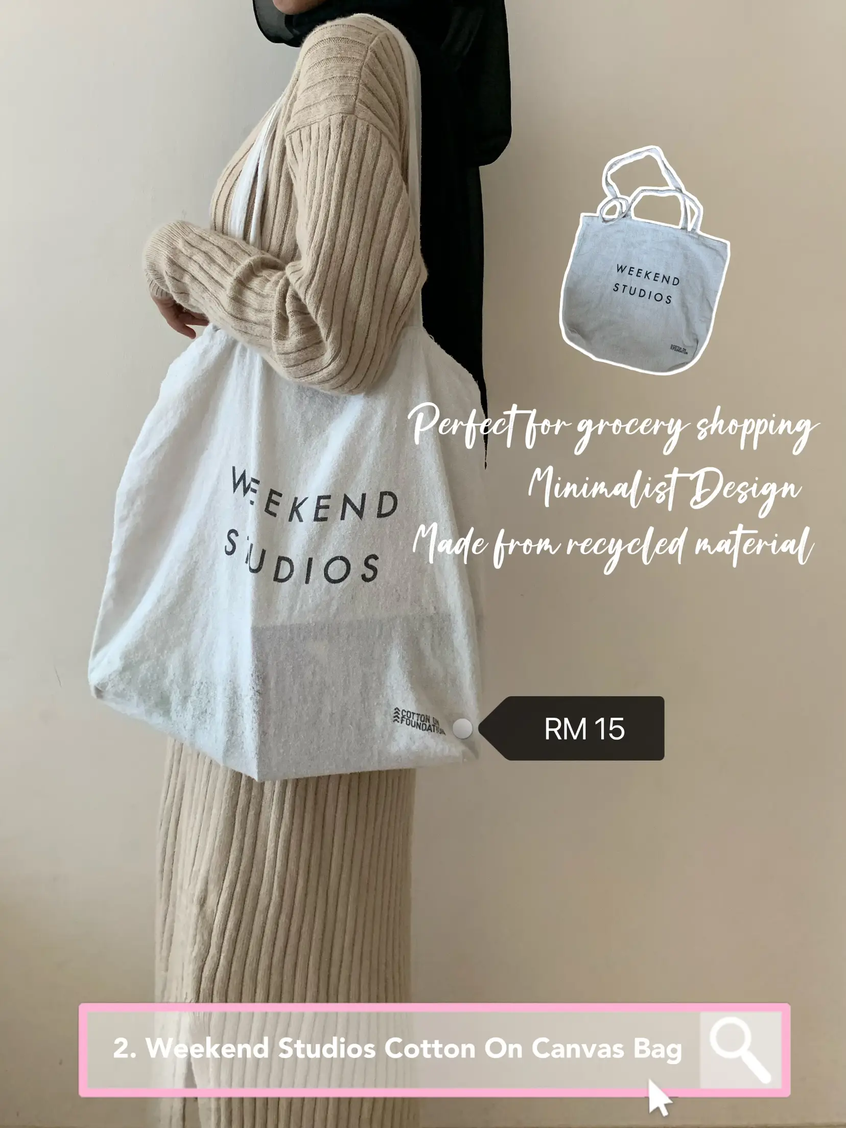 CUTE COLLEGE TOTE BAG FROM H&M YOU MUST HAVE, Gallery posted by Faznadia