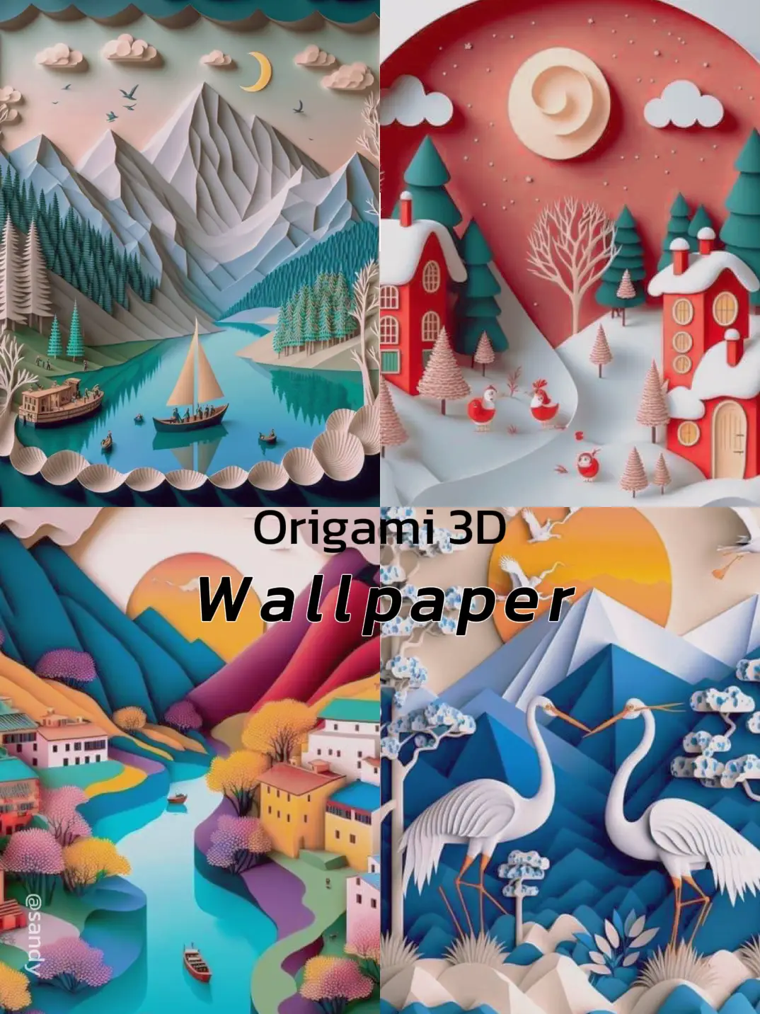 Origami 3D Wallpaper 📲 สุดฮิตในติ๊กต๊อก | แกลเลอรีที่โพสต์โดย MJ.Mint