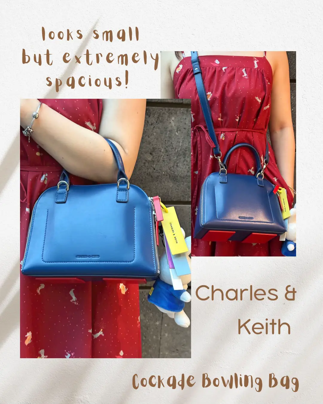 Charles & Keith - Women's Cockade Crescent Hobo Bag, Black, M