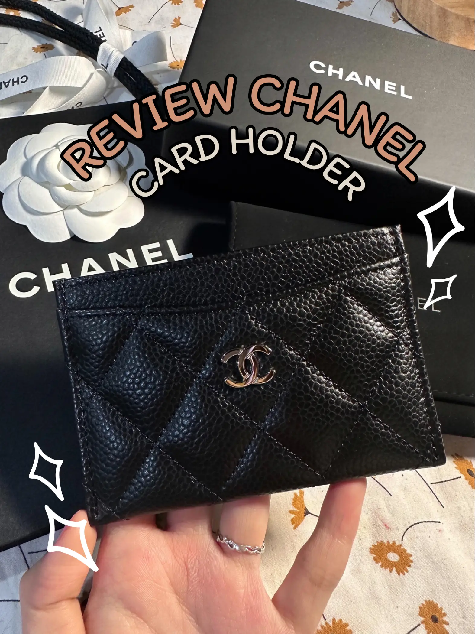 Chanel Classic Flap Card Holder in Black Caviar SHW, Luxury, Bags
