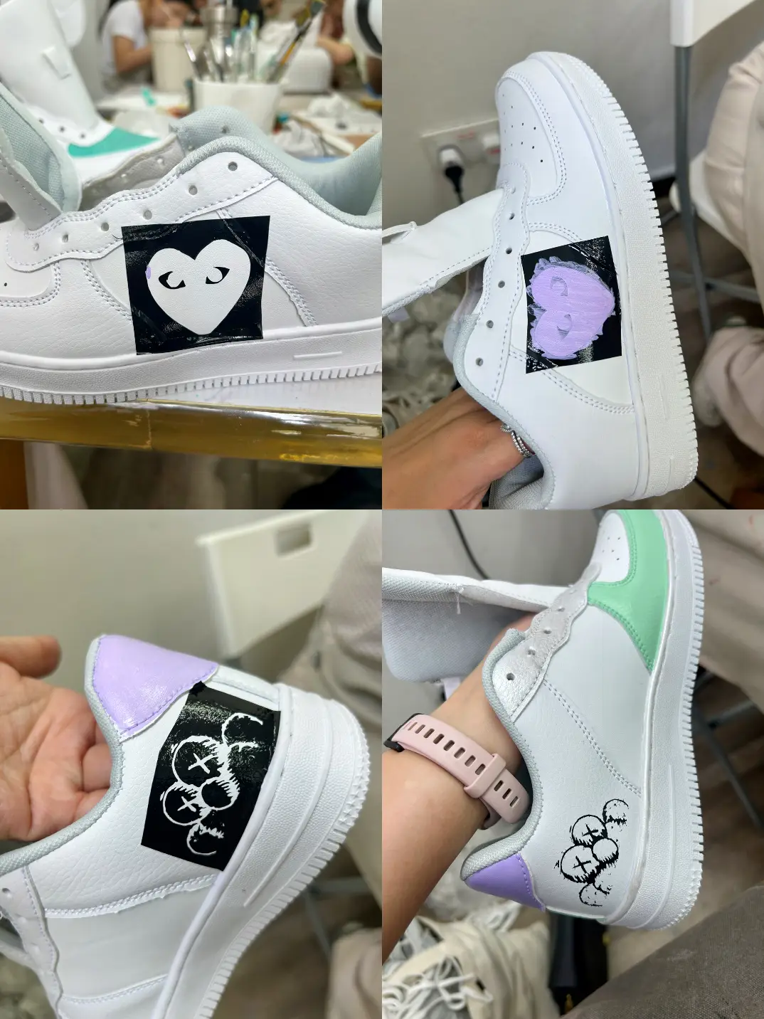 Apply Stencils To Nike AF1s- Applying Stencils to Leather Shoes 