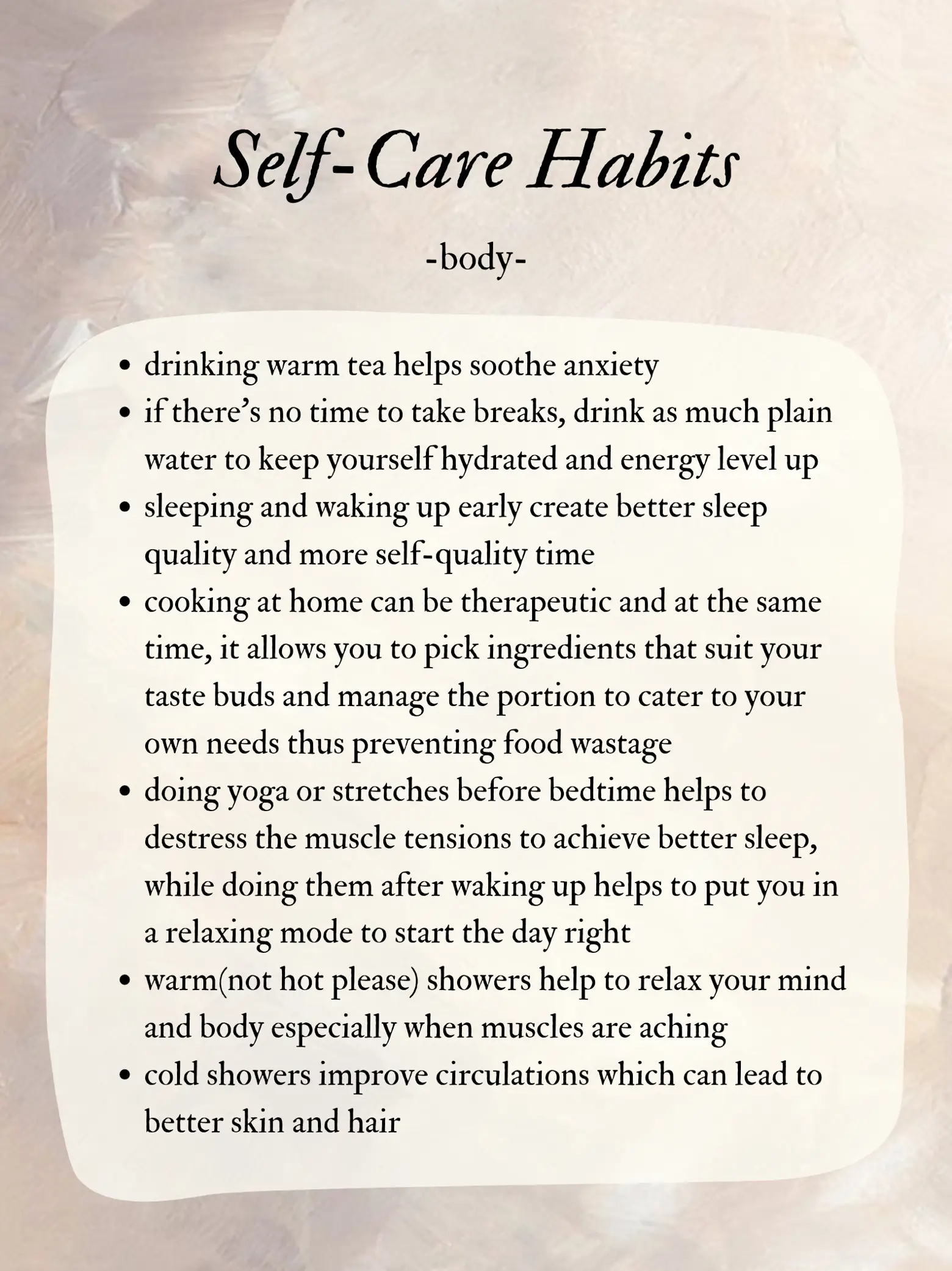 Self-Care Habits (body, mind and soul)'s images(3)