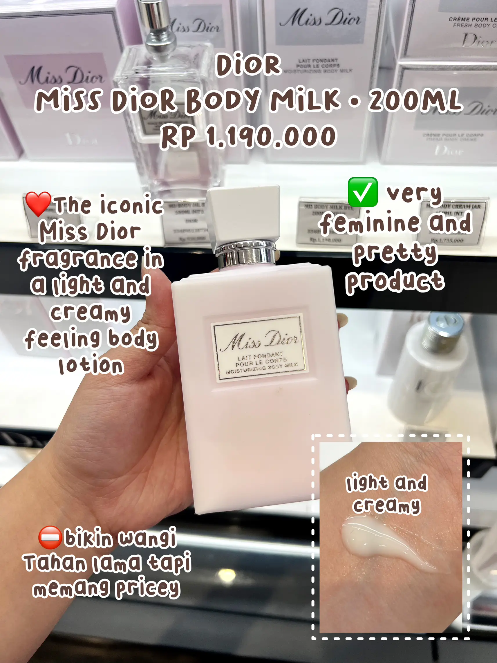 Miss dior best sale body milk review