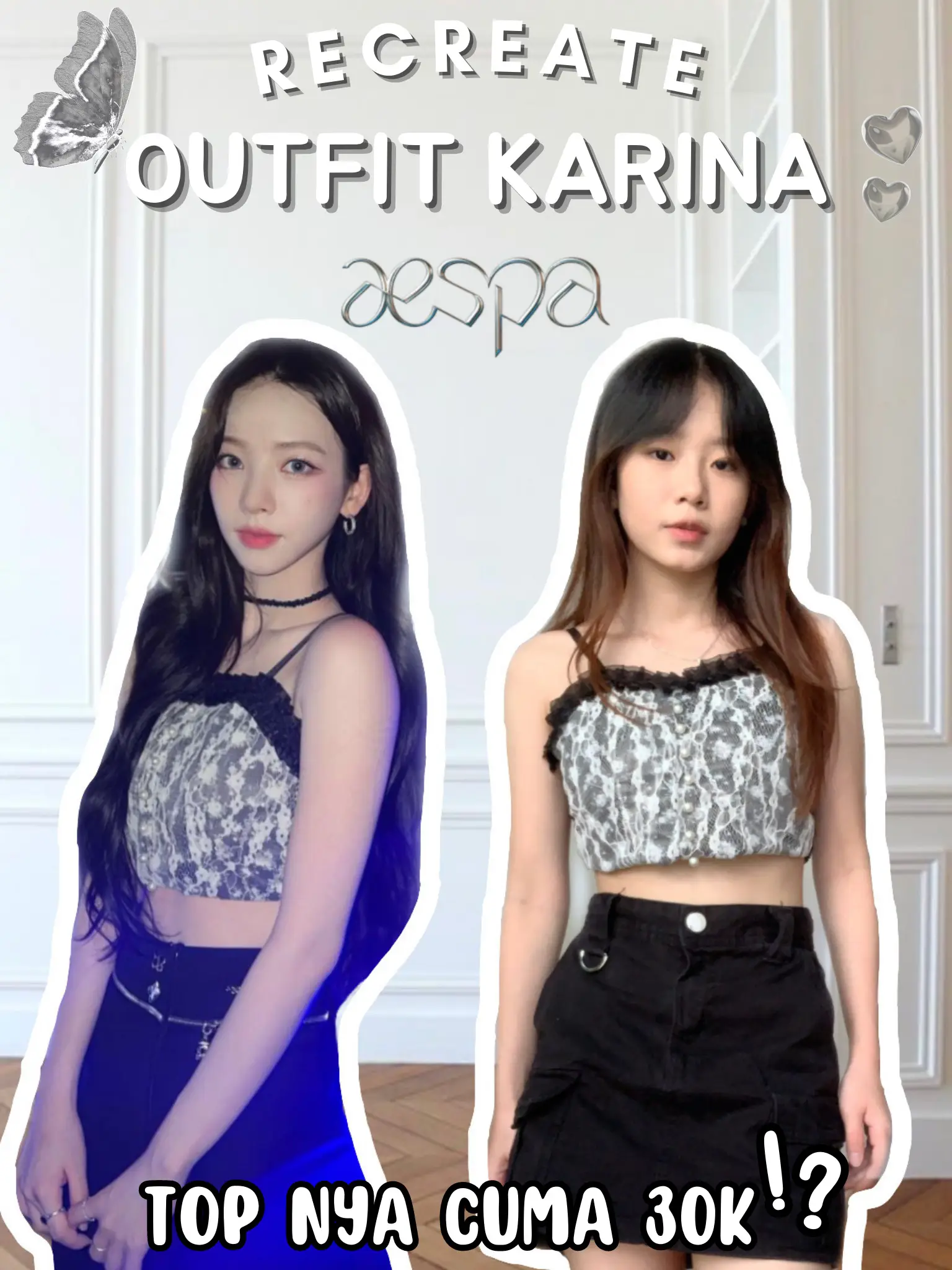 RECREATE OUTFIT KARINA AESPA 🖤 | Gallery posted by airin ♡ ⋆ ˚｡⋆ | Lemon8