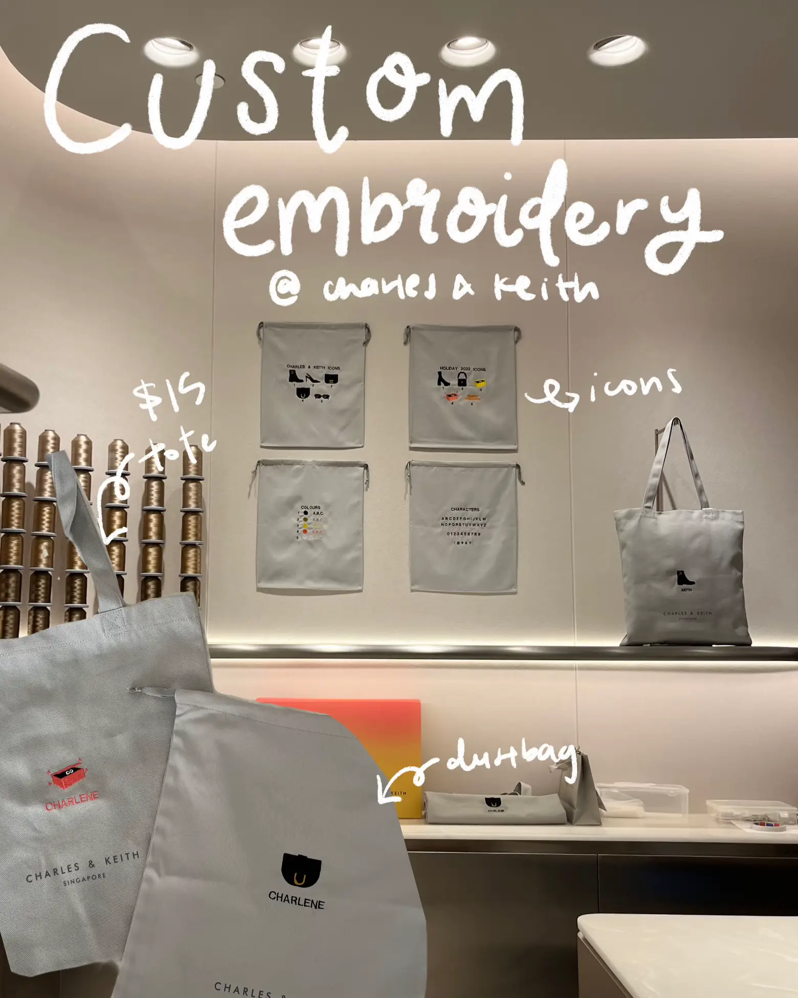 CHARLES & KEITH'S NEW TAKASHIMAYA STORE NOW HAS CUSTOM EMBROIDERY SERVICES  FROM $6! - Shout