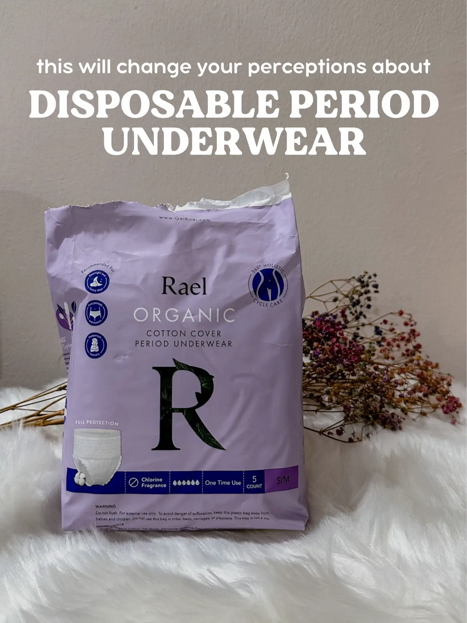 Organic Cotton Cover Disposable Period Underwear - Rael