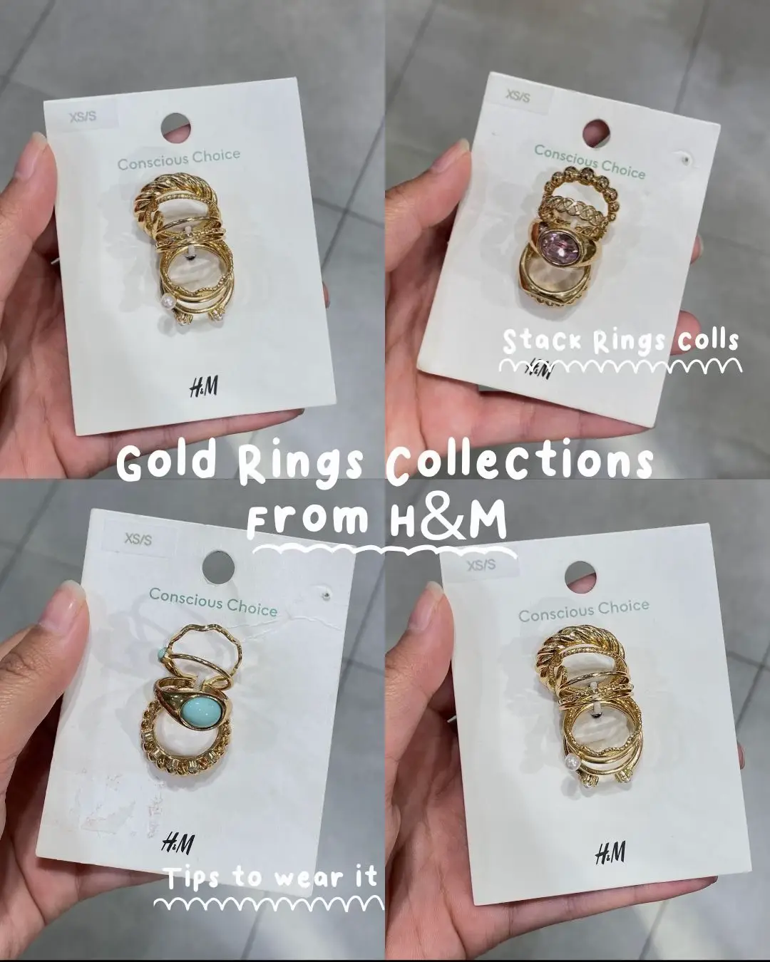 GOLD RINGS COLLECTION FROM H&M | Mutiaraが投稿したフォトブック | Lemon8