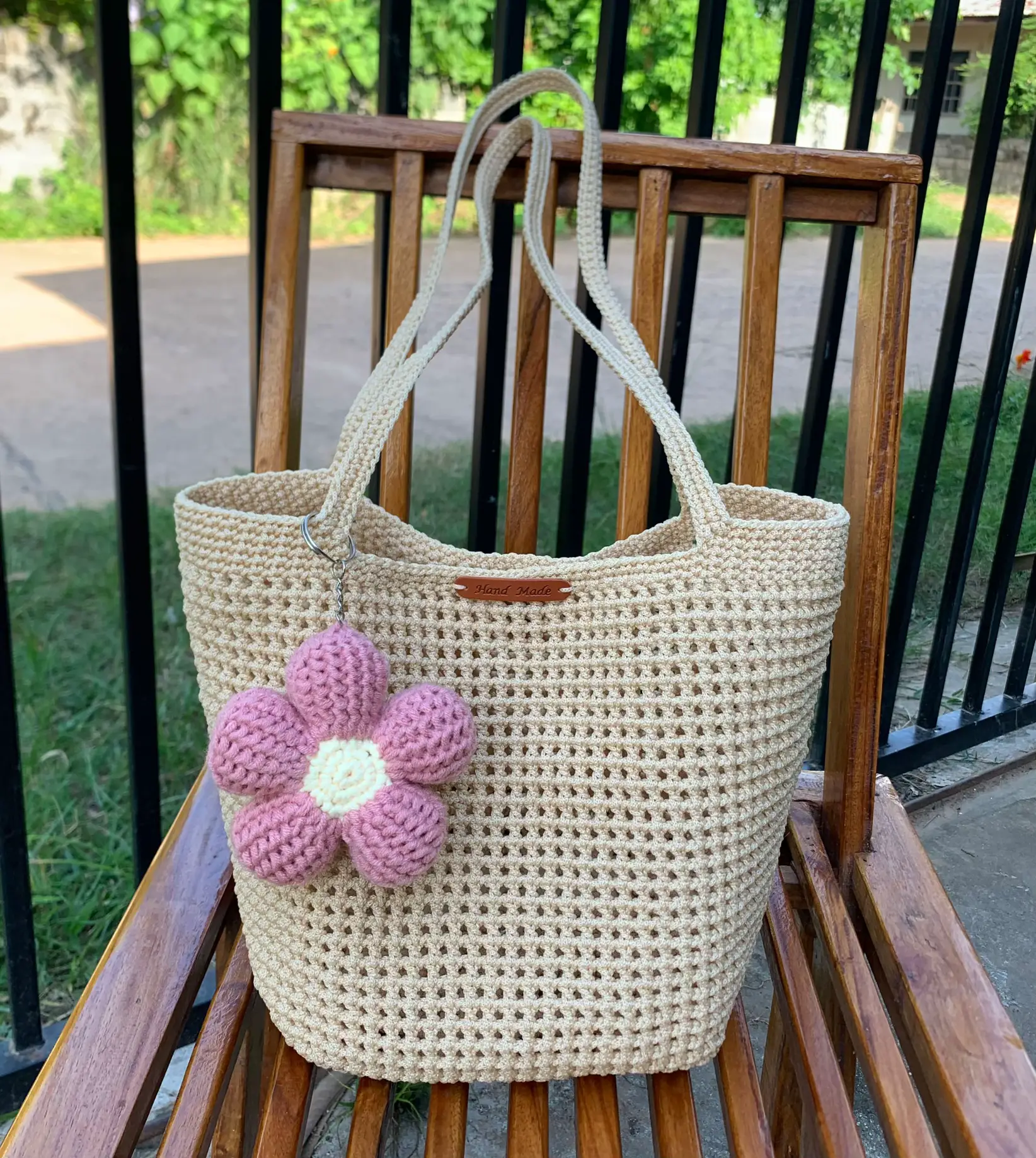 Crochet discount knit bag