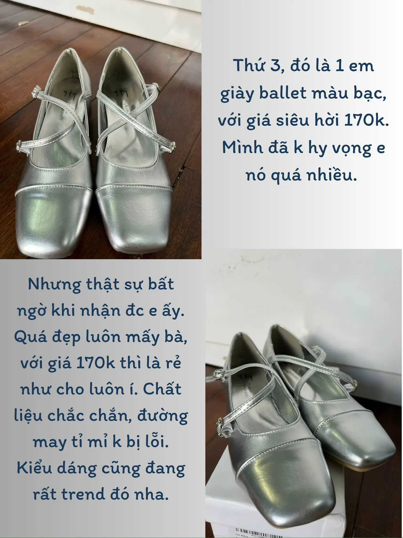 REVIEW GIÀY BALLET BẠC ĐANG HOT HIT XỨ HÀN✨💗 | Bộ sưu tập do ...