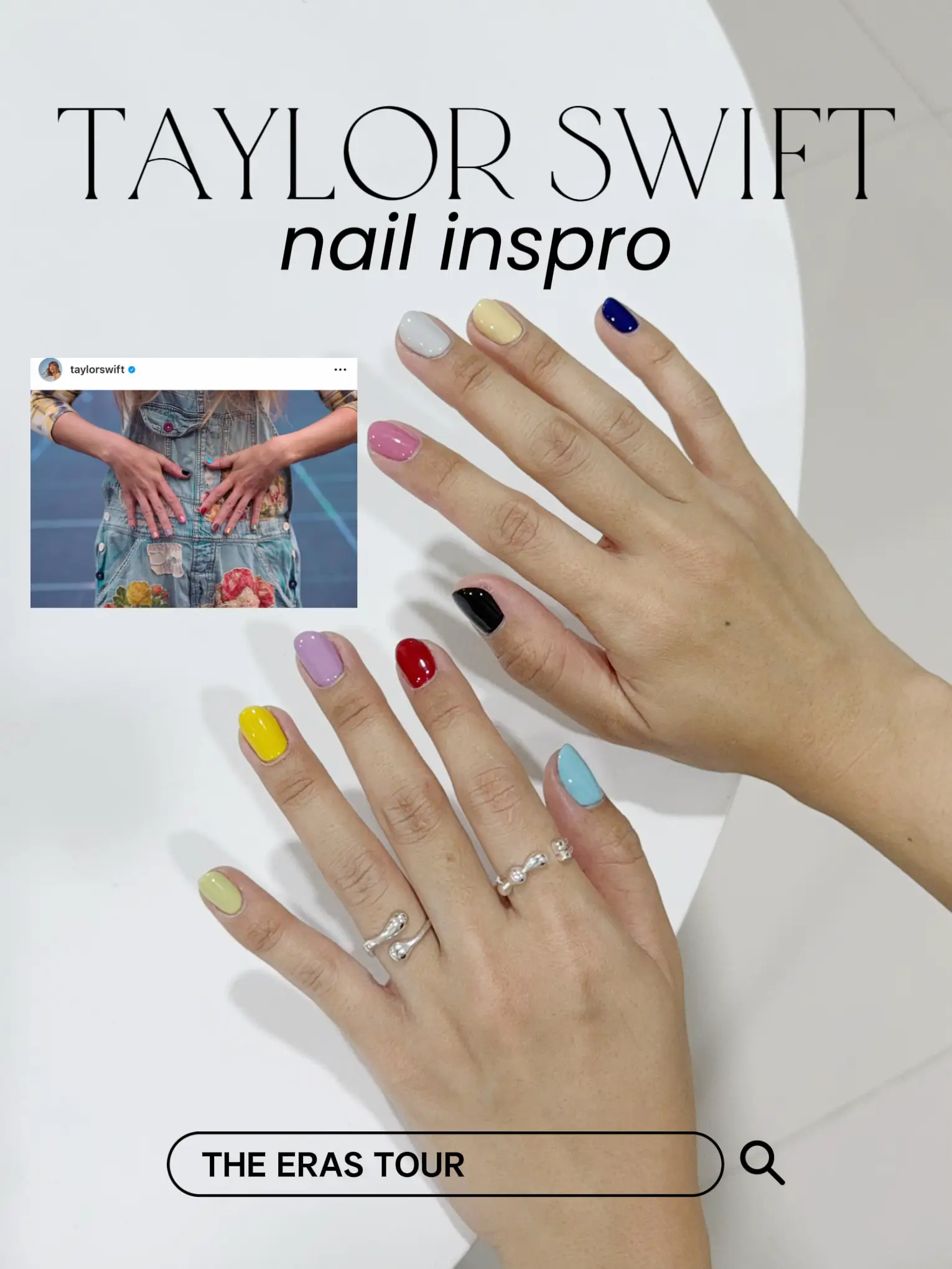 Taylor Swift Nail Inpro💅🏻 ทำเล็บแบบแม่เทย์คอนEras Tour แกลเลอรีที่โพสต์โดย aerngaeylan Lemon8