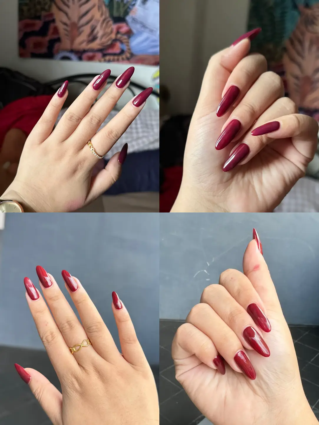 Tan red gel nails | Gallery posted by Kwannapha | Lemon8