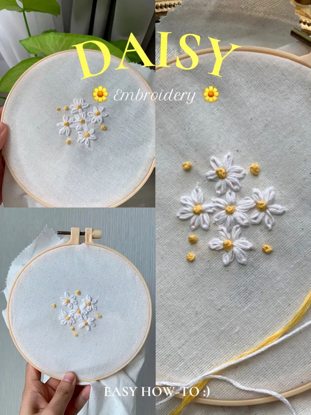 デイジー刺繍🪡🌼簡単にデイジーを刺繍する方法 | IRIN KATEが投稿したフォトブック | Lemon8