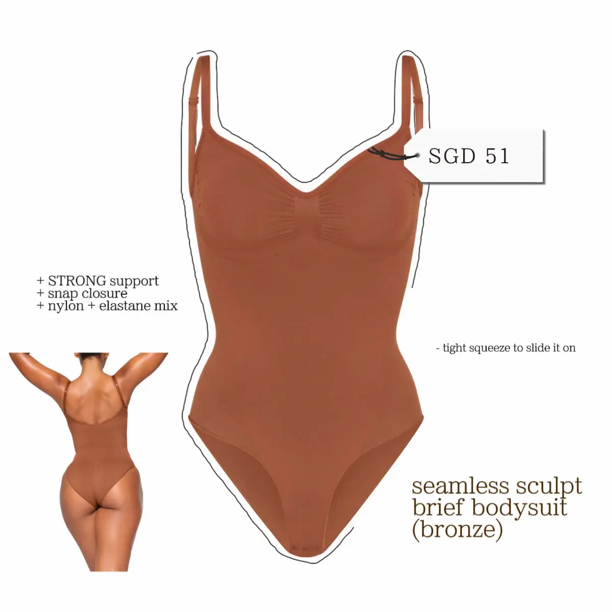 SKIMS Inspired - Square Neck Bodysuit, Gallery posted by Claire Tee