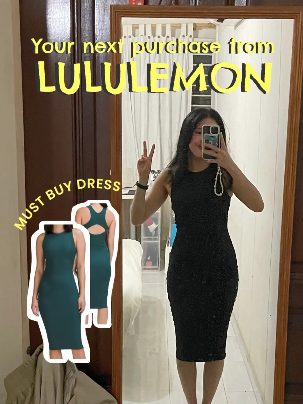 Lululemon Scoop Back Nulu Midi Dress, Women's Fashion, Activewear