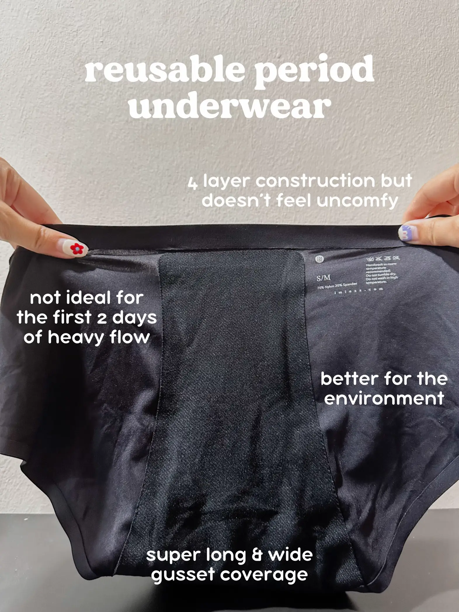 2pcs Period Underwear Organic Cotton, Menstrual Underwear 4 Leak-proof  Layers, Hygienic Washable Period Underwear For Women Girls