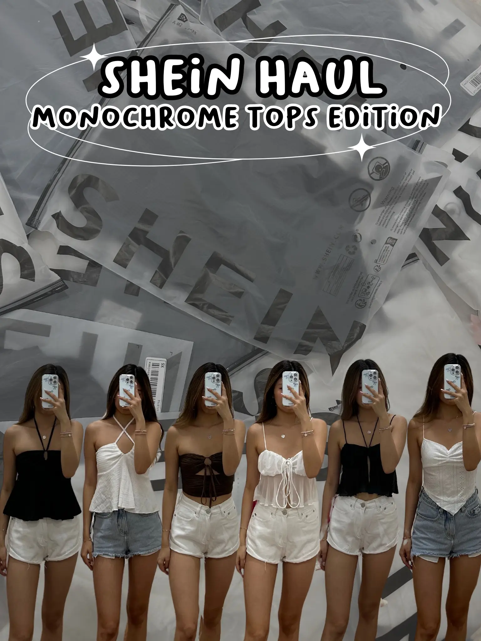 SHEIN HAUL — monochrome tops edition . ݁₊ ⊹ . ݁˖ . ݁'s images