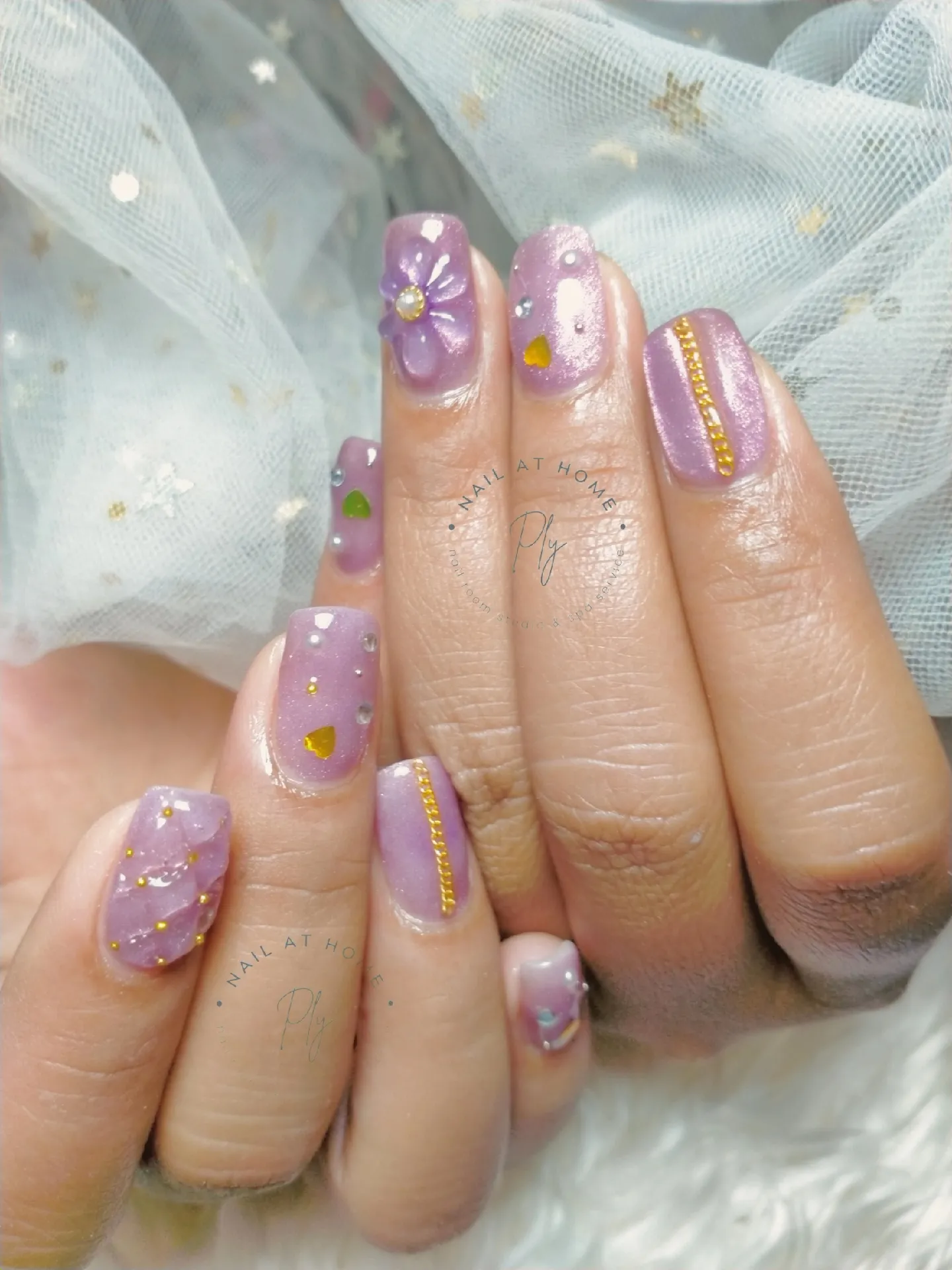 3 Dネイルアート、ラベンダーパープル 💜💟   | nailathomebyplyが投稿したフォトブック | Lemon8