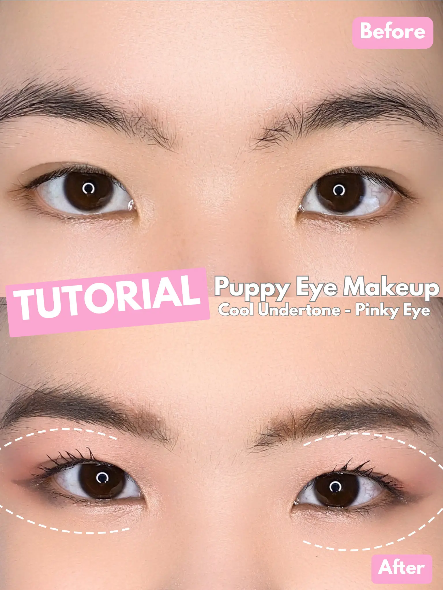 Korean Dolly Puppy Eye Makeup 5 Steps