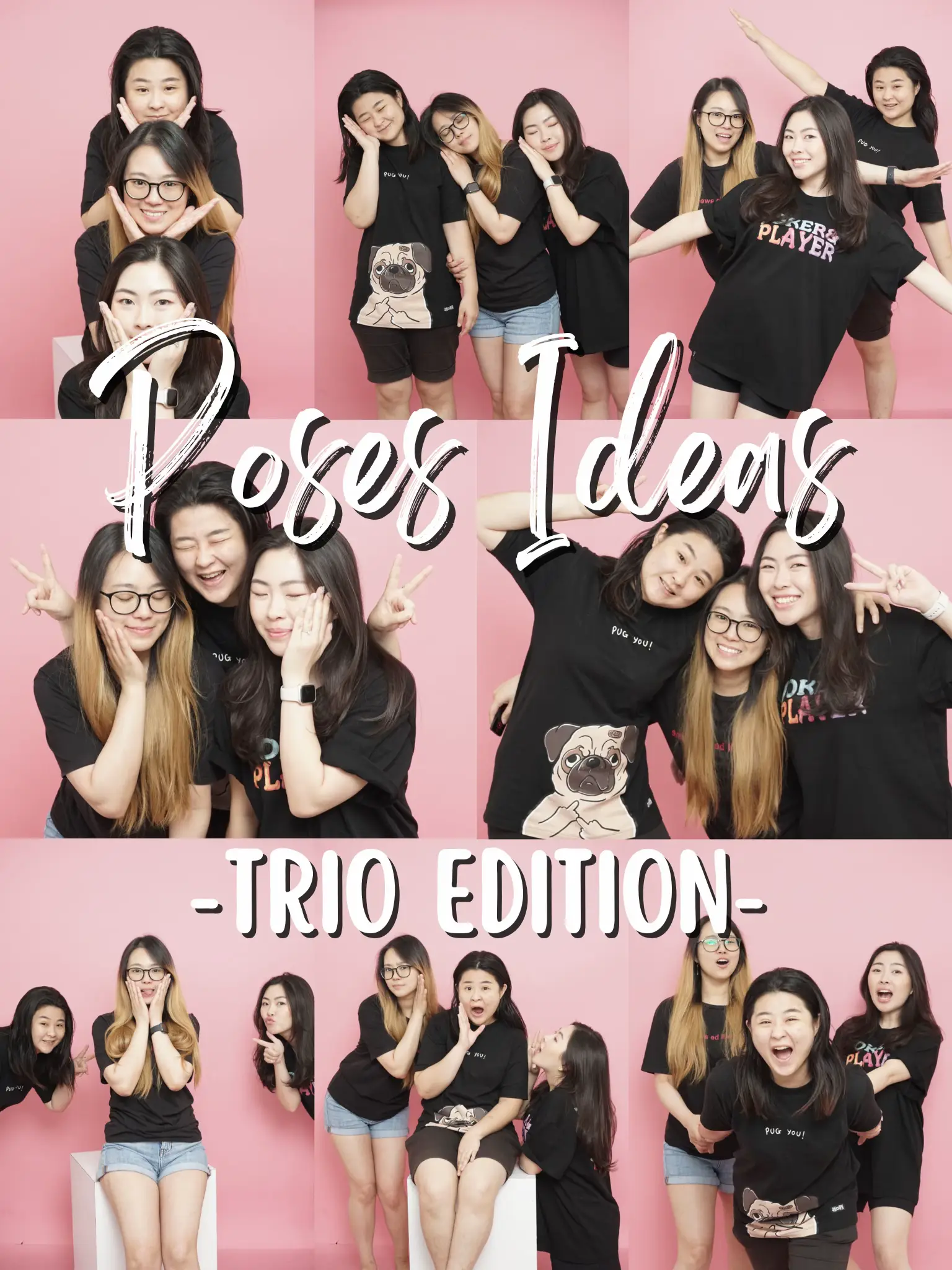 POSES IDEAS : TRIO EDITION 🖤🩷 | Gallery posted by jessie angelica | Lemon8