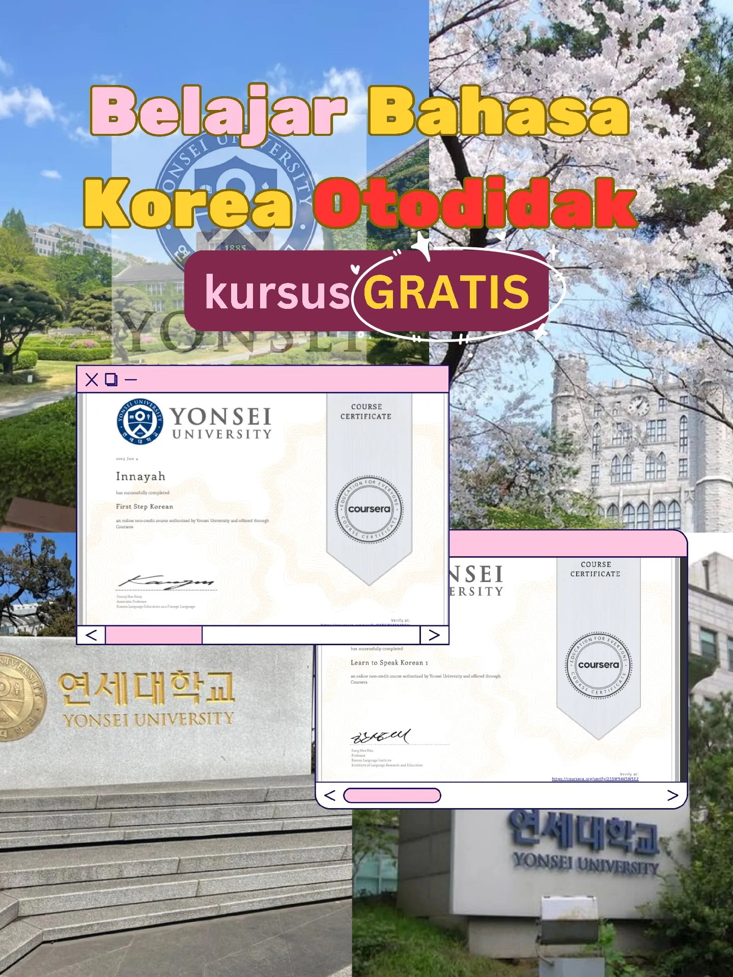 Kursus Bahasa Korea Gratis By Yonsei University | Galeri Diposting Oleh ...