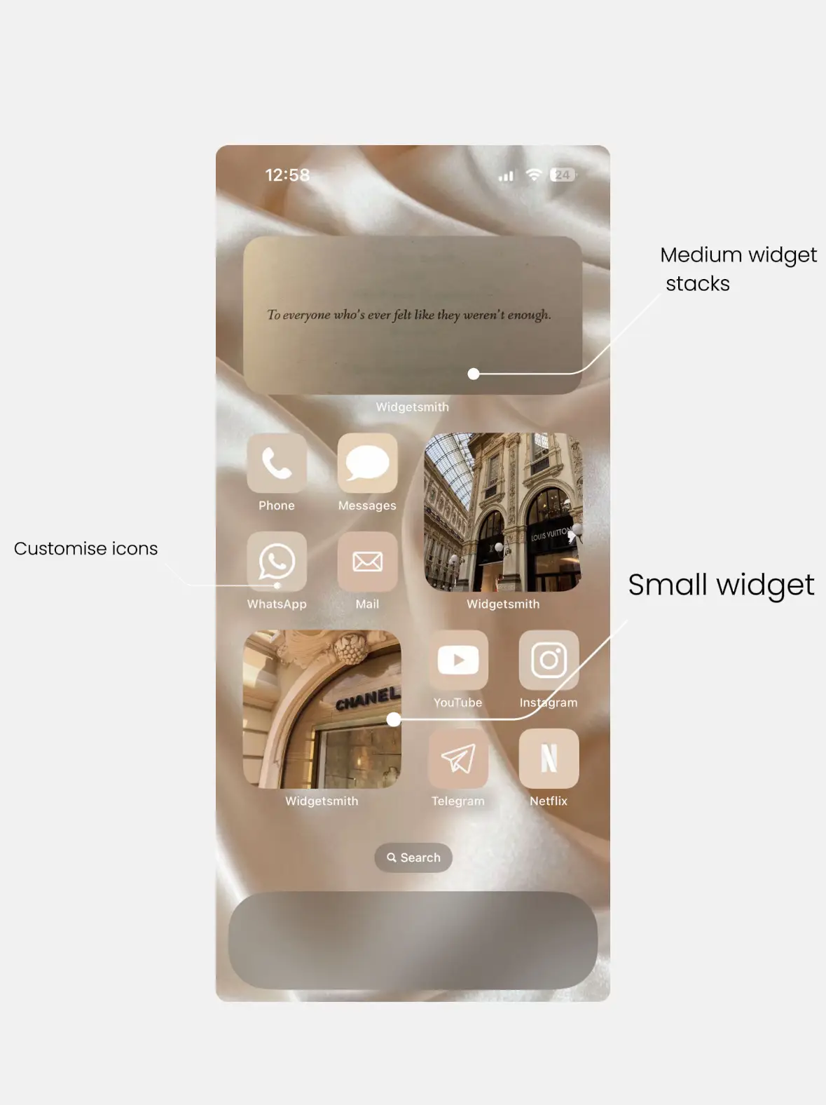 Louis Vuitton pink white icon iOS14 homescreen lock screen inspiration  ideas designer