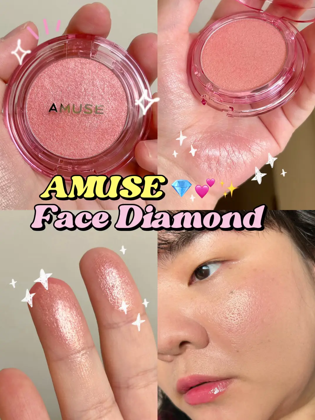 アミューズフェイスダイヤモンドレビューピンクのハイライトとてもかわいい 💎💕✨ | lipstickfairyが投稿したフォトブック |  Lemon8