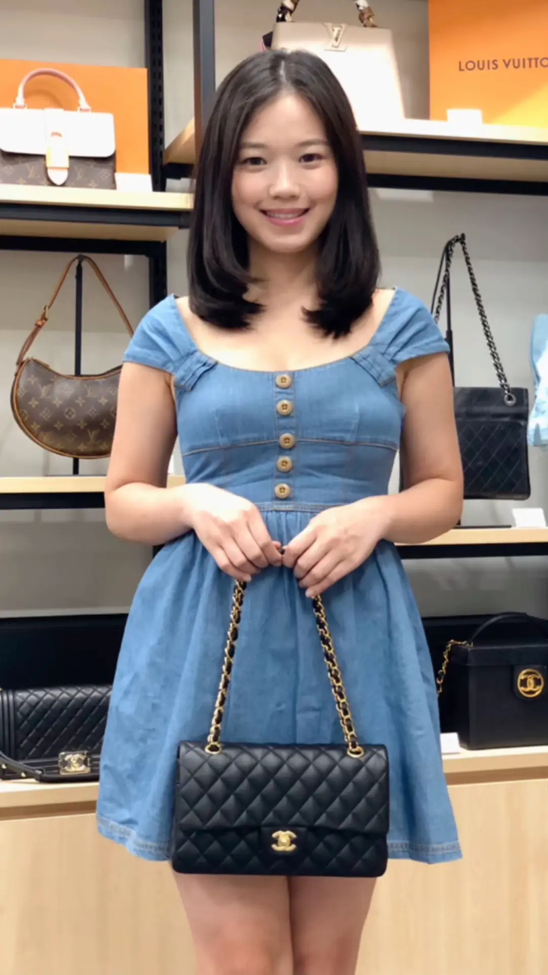 CHANEL Medium Classic Flap Shoulder Bag in Black L, Video published by  Luxie Moxie