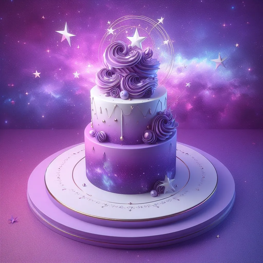 Cake color purple on podium plattern galaxy purple | แกลเลอรีที่โพสต์ ...