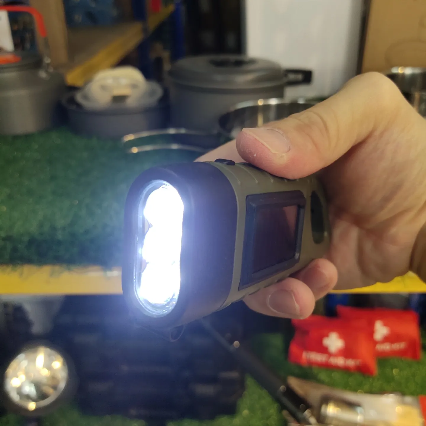 Homemade hand crank flashlight 