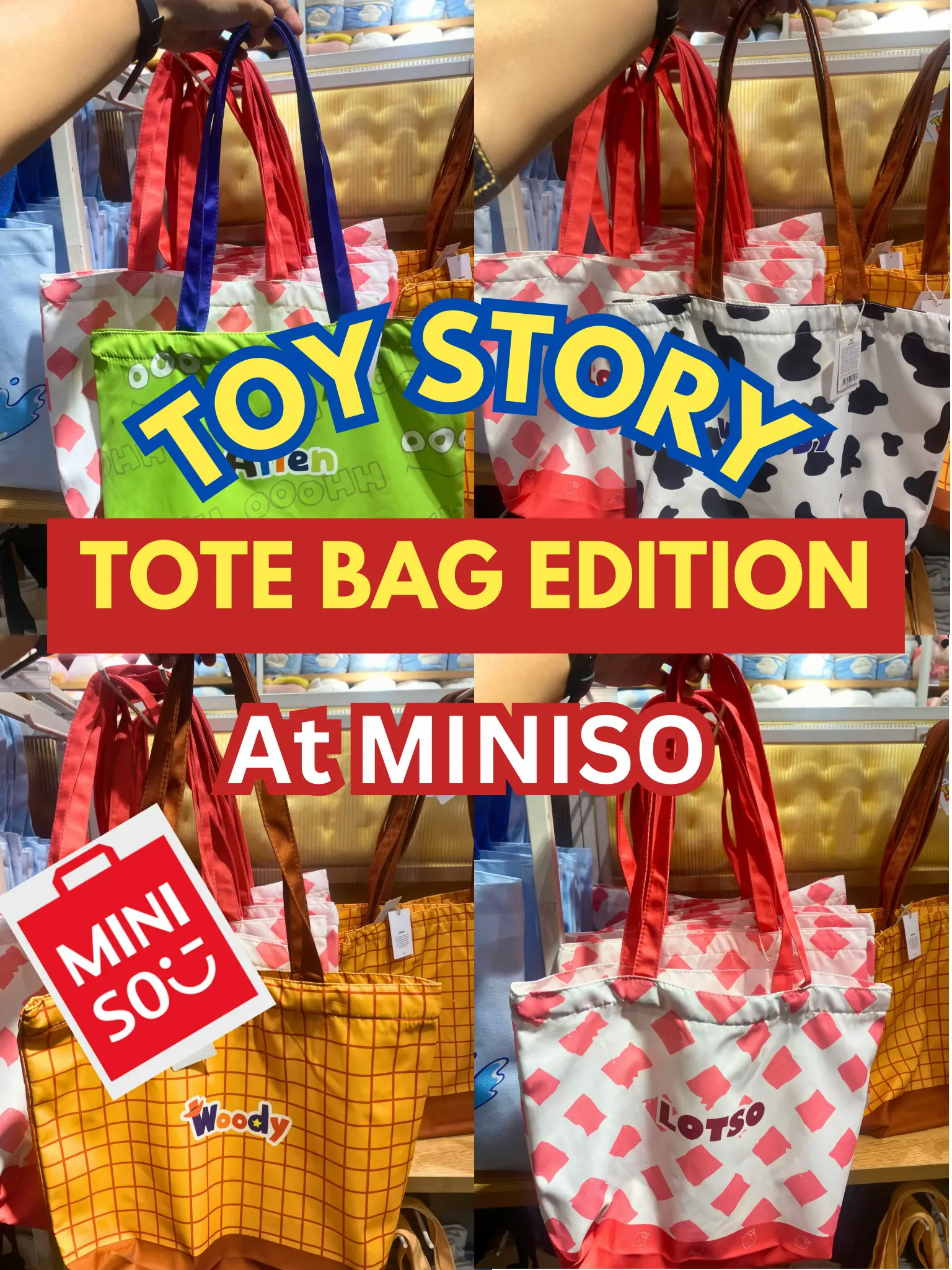 Miniso Lotso Collection Cute Face Shoulder Bag Polyester Toy Story