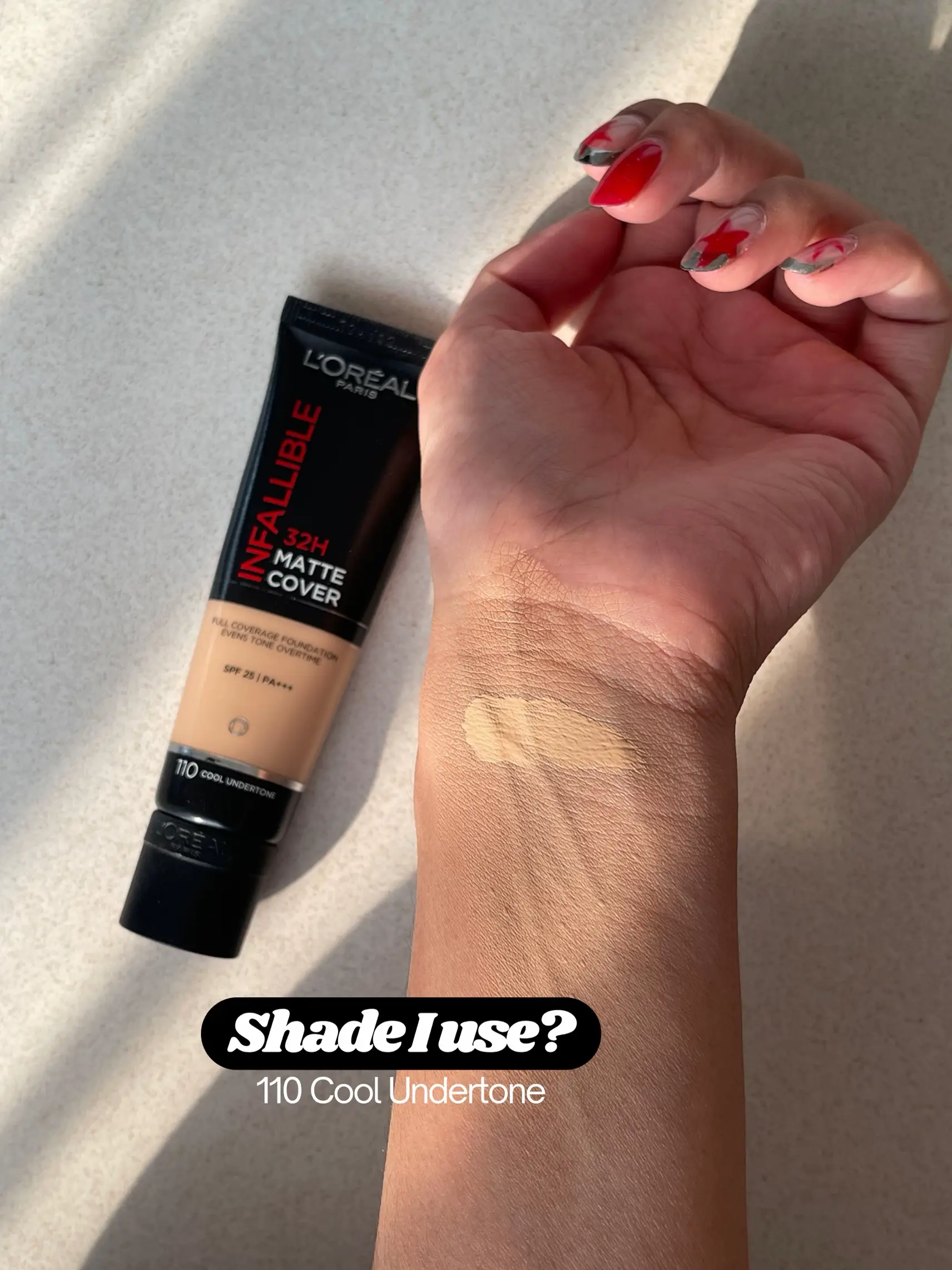 Infallible 32H Matte Cover swatches for those with Neutral Undertone ✨, loreal infallible foundation
