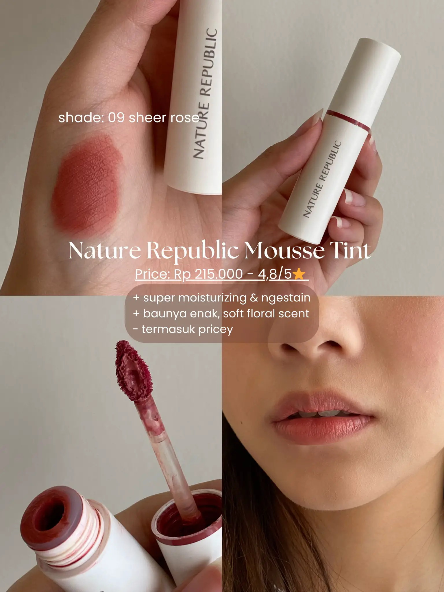 リップグロス NATURE REPUBLIC 09 SHEER ROSE MOUSSE リップグロス