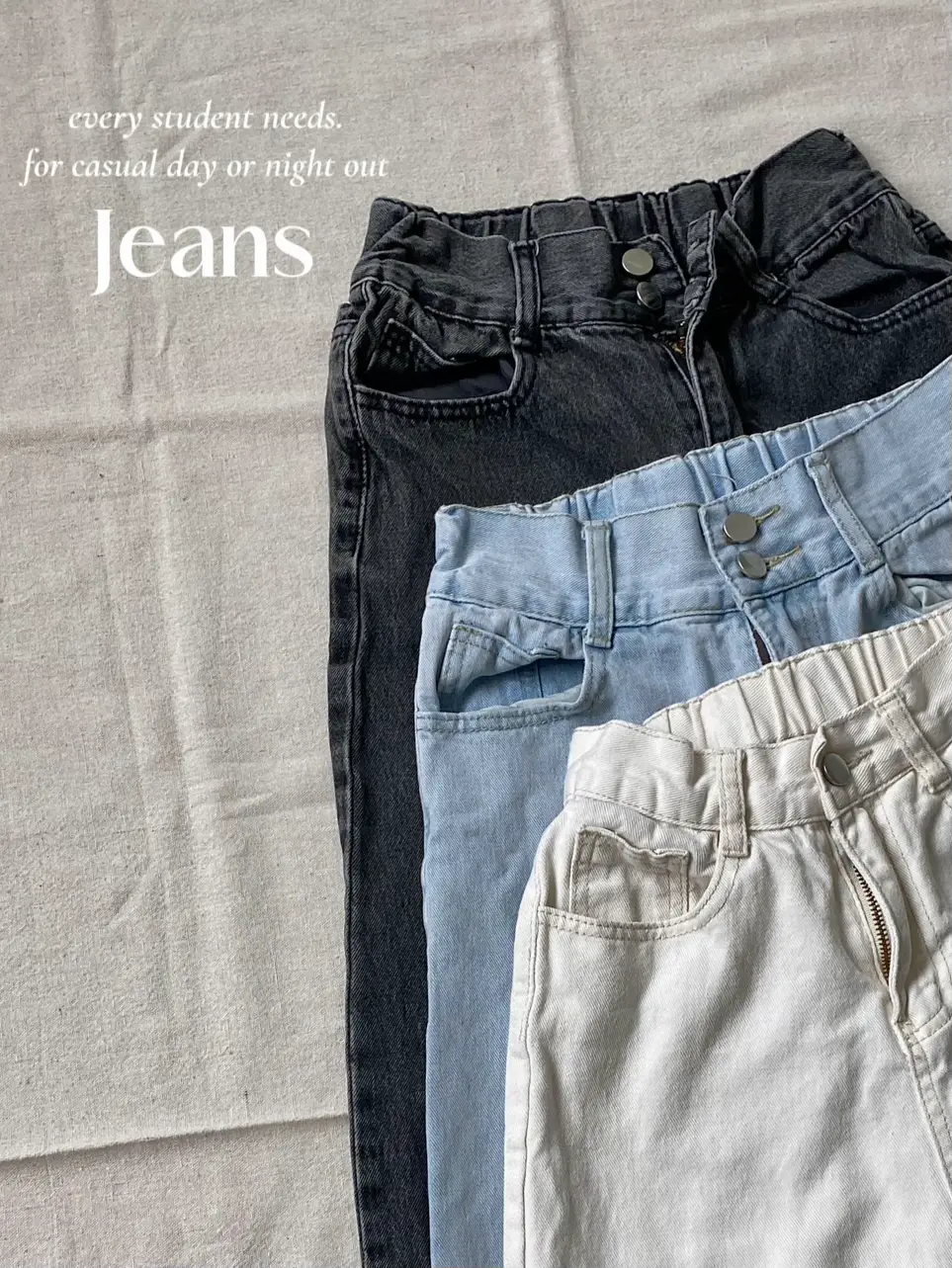 Korean Jeans Women Fashion Trend Loose Wide Leg Pants New Style Seluar  Wanita 牛仔褲女長褲