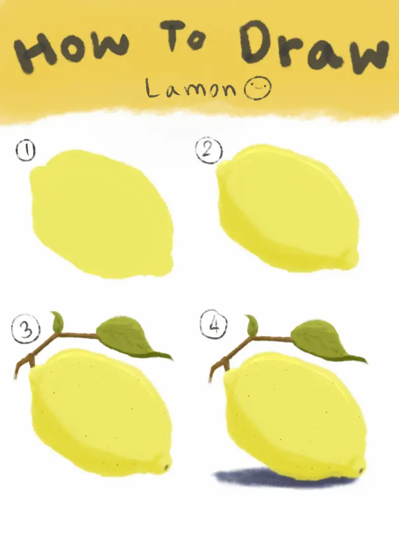 How to draw lemon : วาดรูปเลม่อนใน Procreate | แกลเลอรีที่โพสต์โดย ...