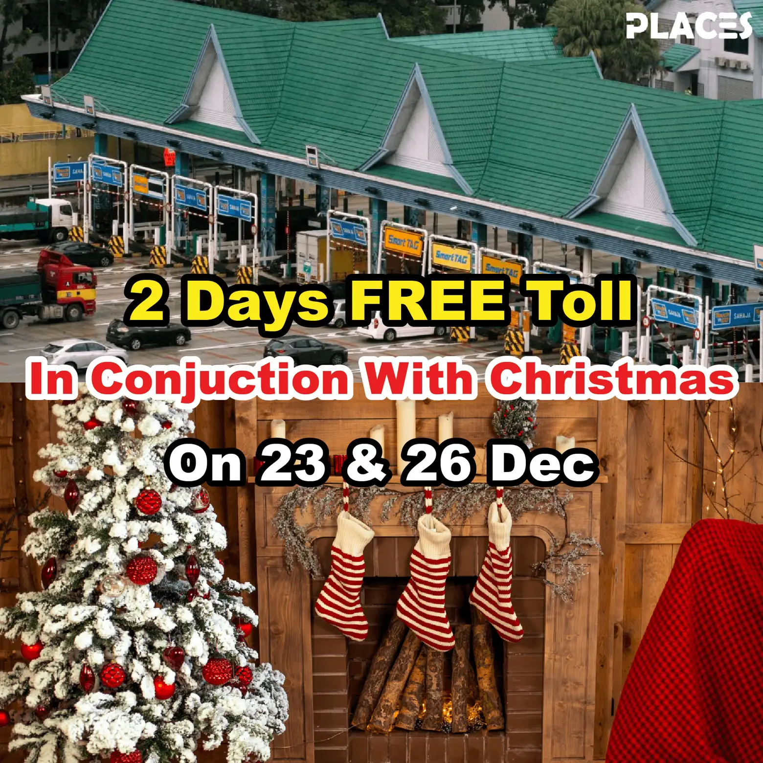 2 Days FREE Toll For Christmas on 23 & 26 Dec! 😍🚗 Galeri disiarkan