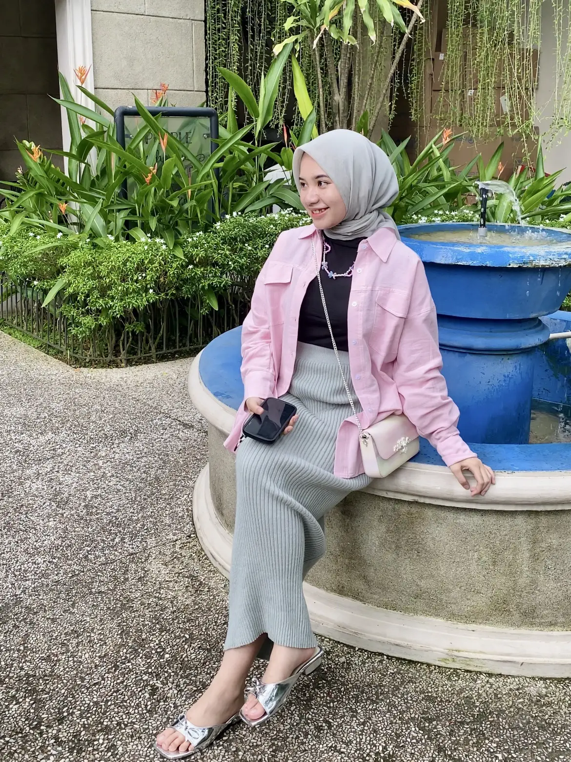 Pink and hotsell grey outfit