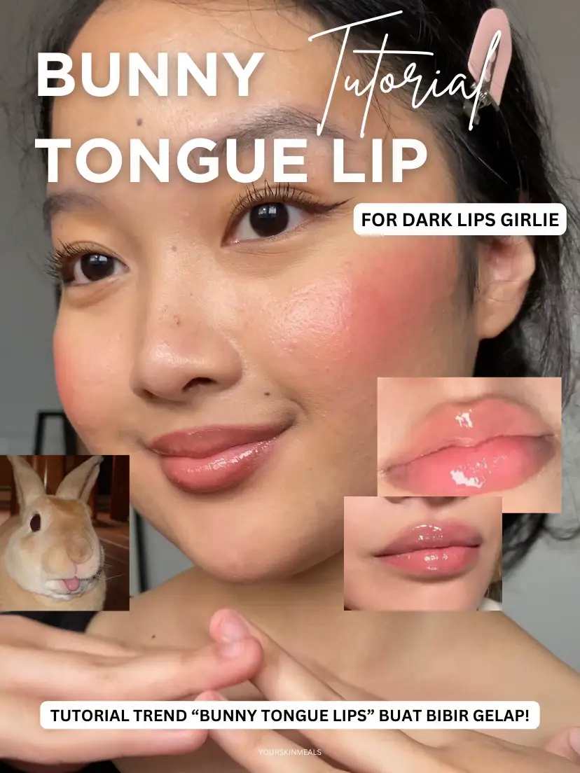 Bunny Tongue Lip Tutorial for Dark Lips! | Video published by yourskinmeals  | Lemon8