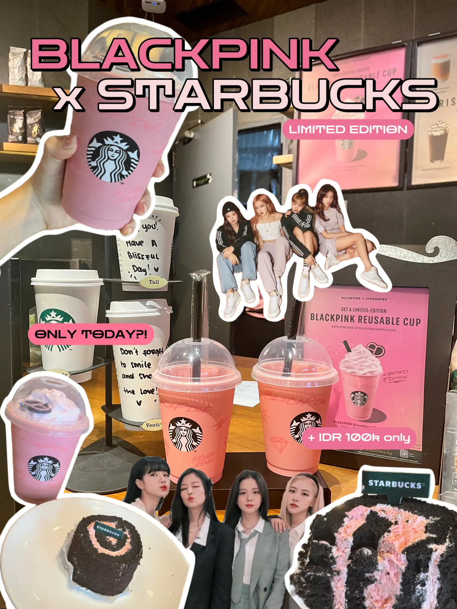 CUMA HARI INI🖤💗 BLACKPINK + STARBUCKS | ourfoodiaryが投稿したフォトブック | Lemon8