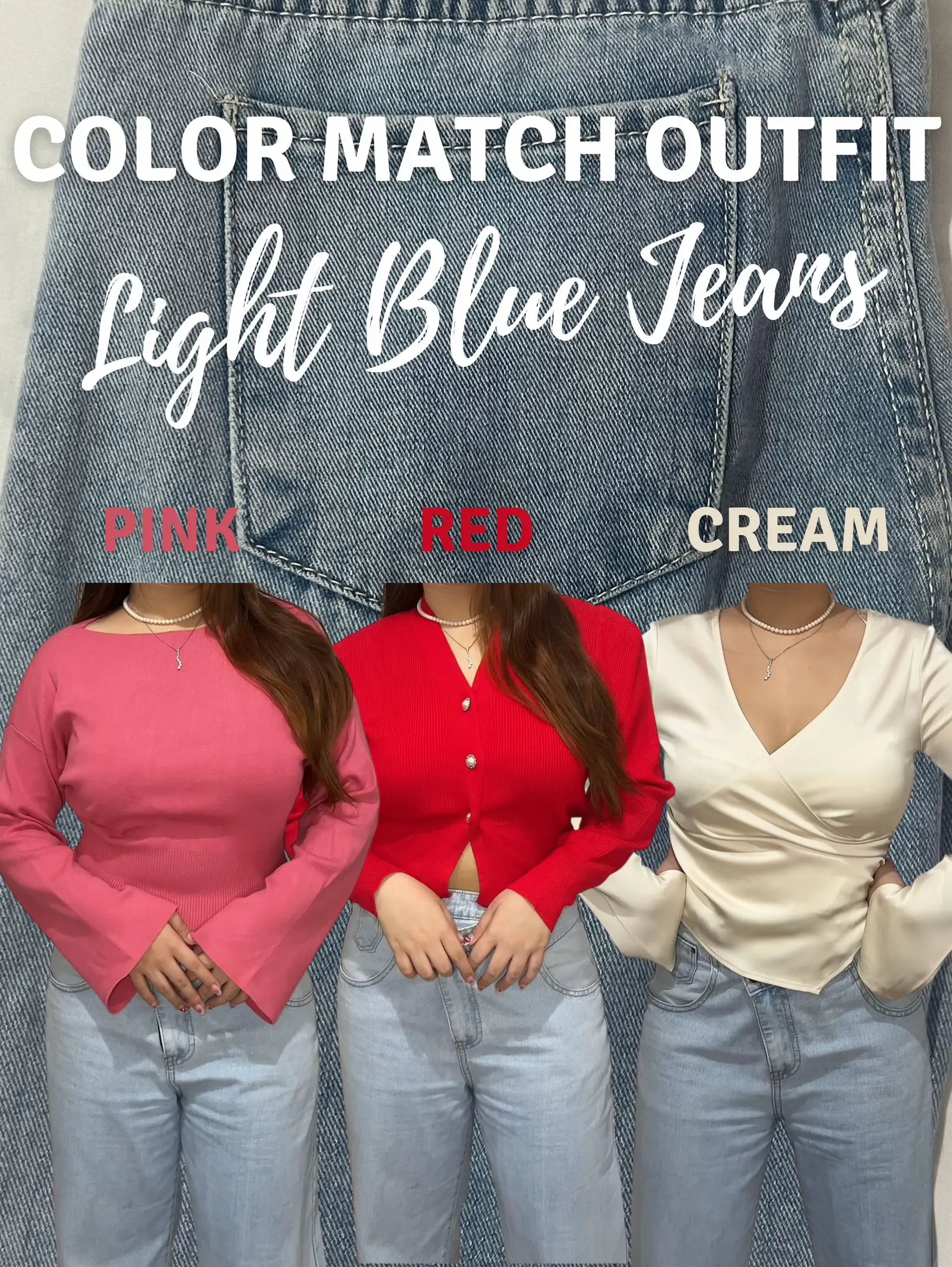 blue colored jeans outfit ideas