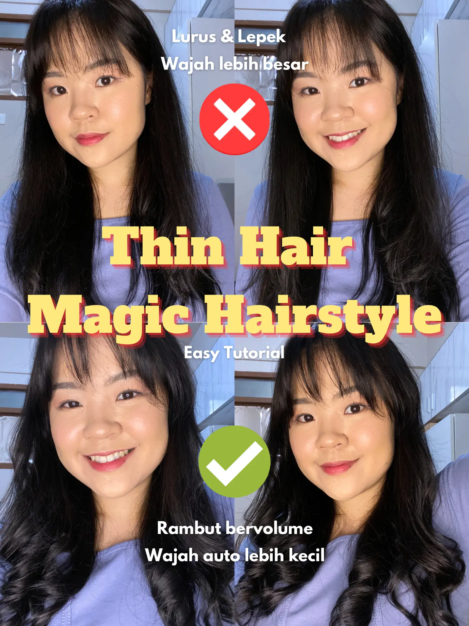 TUTORIAL HAIRSTYLE UNTUK RAMBUT TIPIS | Gallery posted by sunnyisme | Lemon8