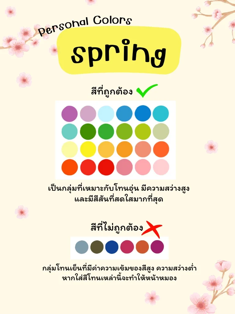 🌸Spring🌸 คืออะไร ️ ต้องใช้สีอะไรถึงเหมาะสม #16type | แกลเลอรีที่โพสต์ ...