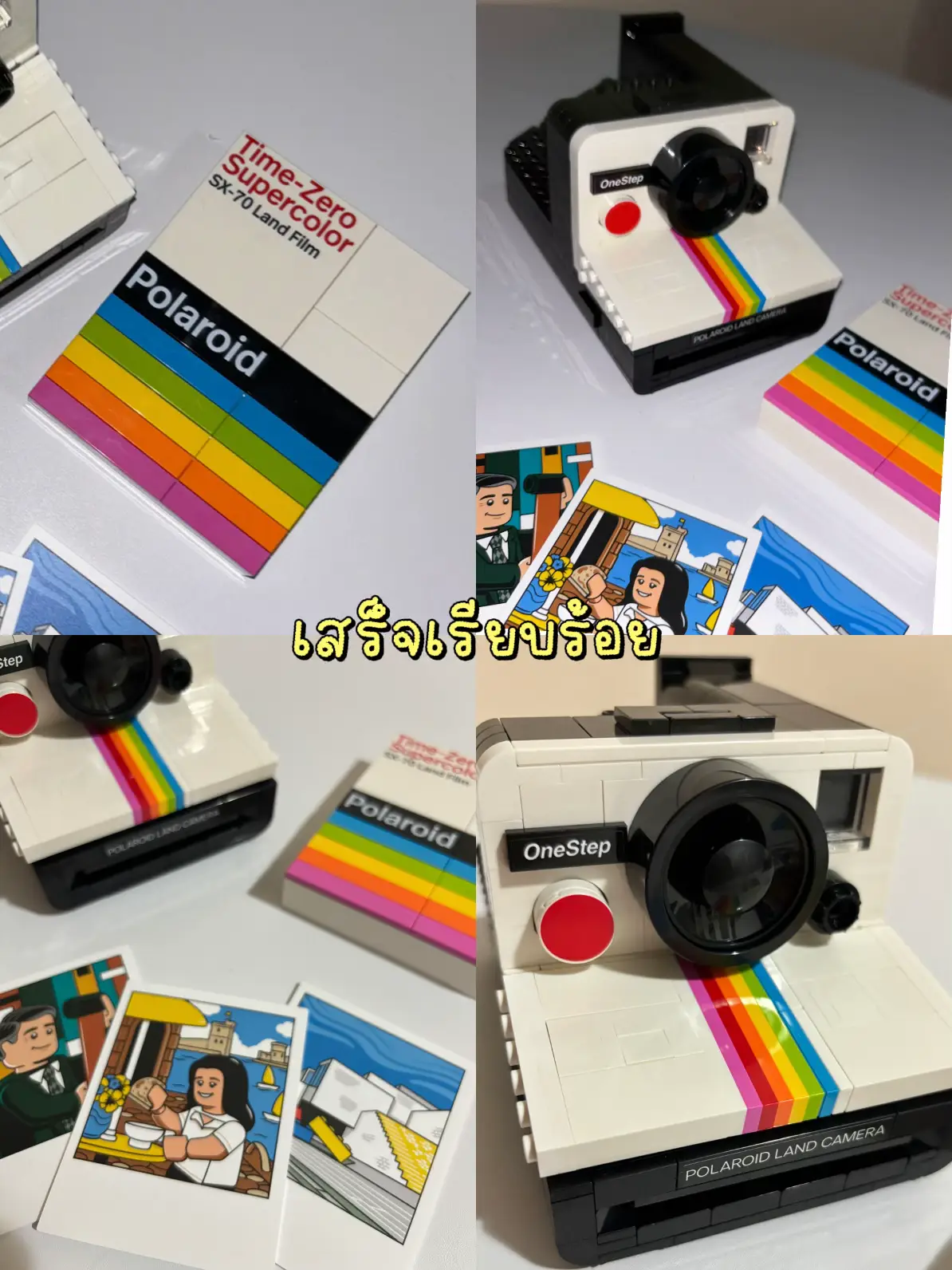 Vintage Polaroid SX-70 OneStep Time-Zero Rainbow Stripe Camera with Film  TESTED