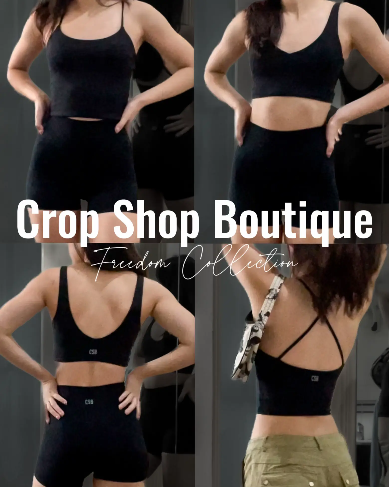 Serenity Eva Crop  Black – Crop Shop Boutique