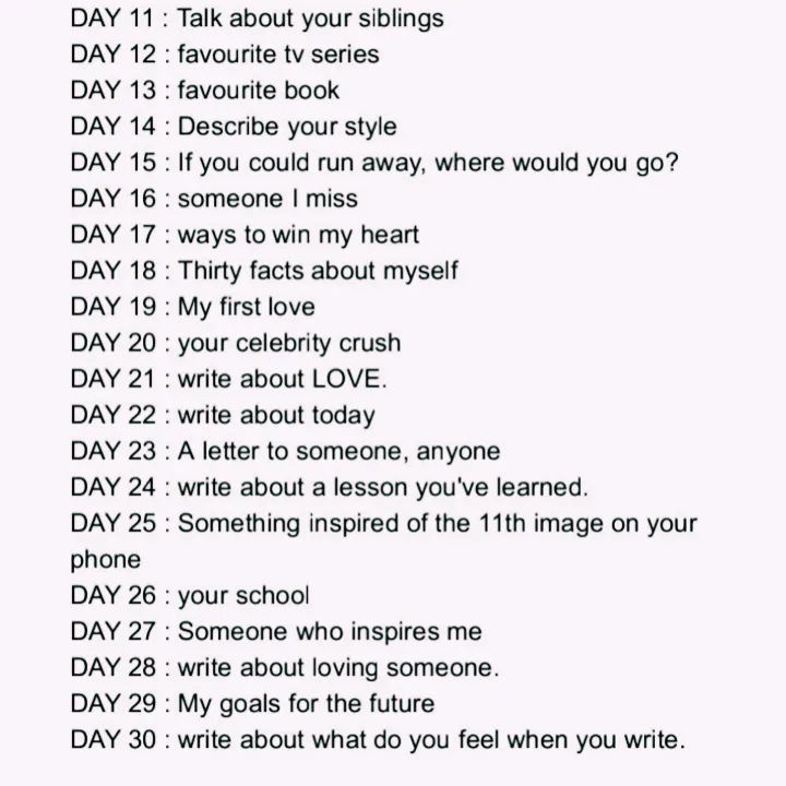 30 Days of Questions