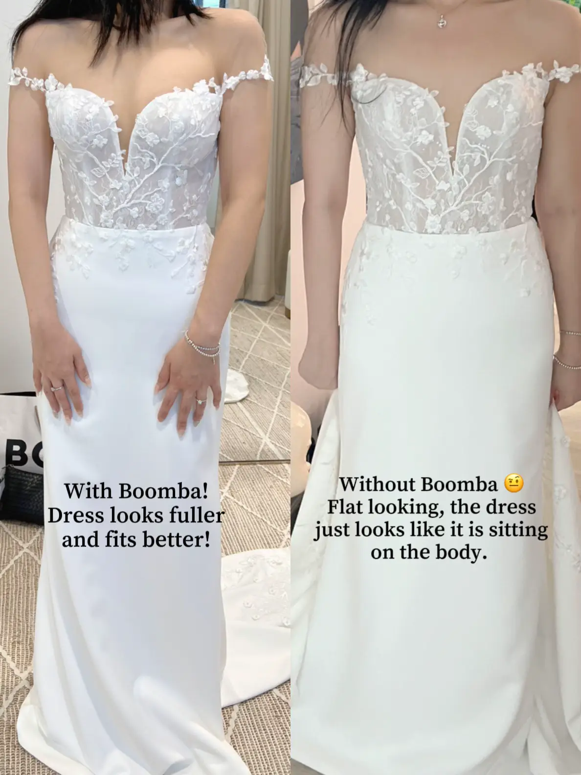 Dress regret vanished ! Thank you to all who suggested sewn in cups vs.  sticky bras!! Boobies lookin SO much better : r/weddingplanning