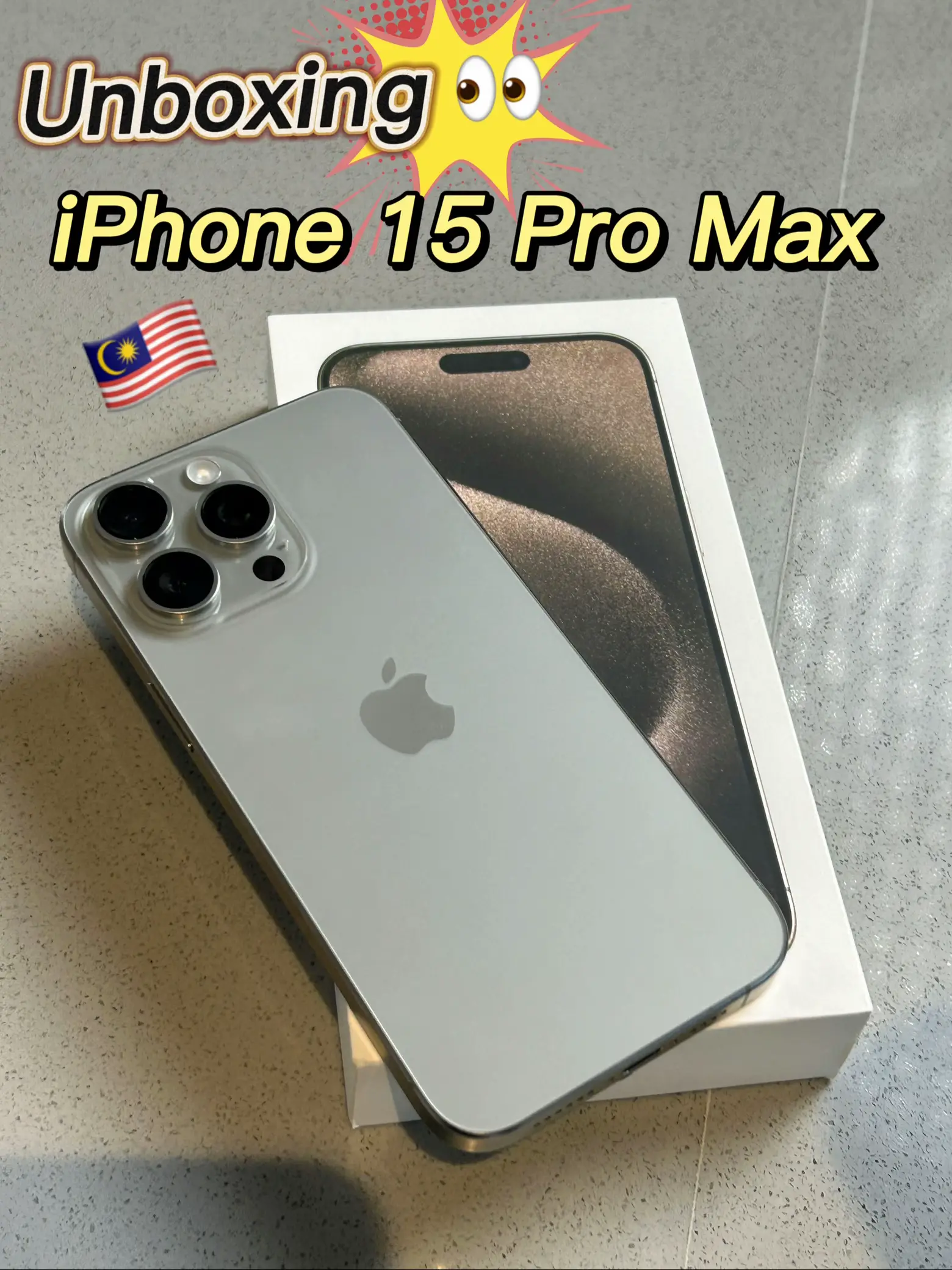 I get iPhone 15 Pro Max📱 Natural Titanium😍❤️, Video published by Leona