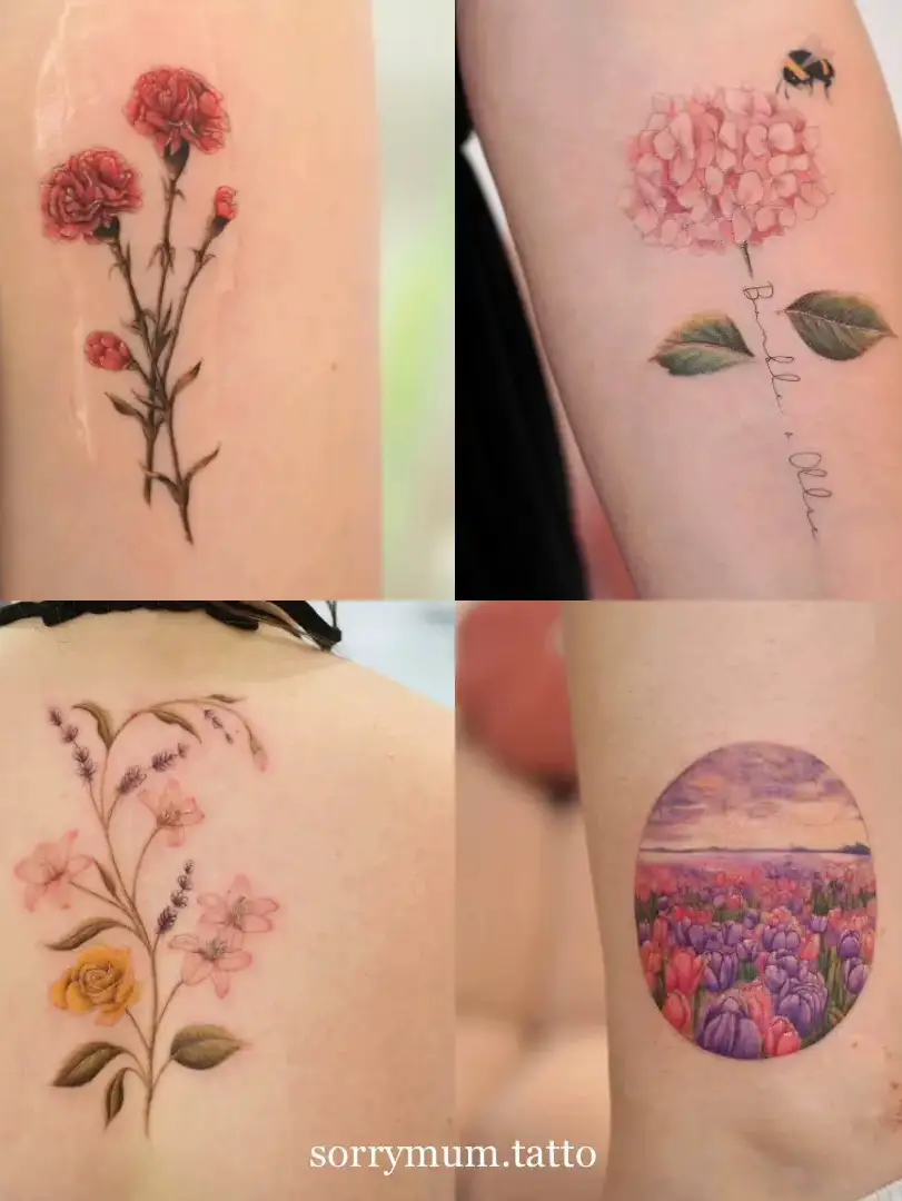 Gemstone Flower Tattoo 💐 Idea sorrymum.tattoo | Gallery posted by sorrymum. tattoo | Lemon8