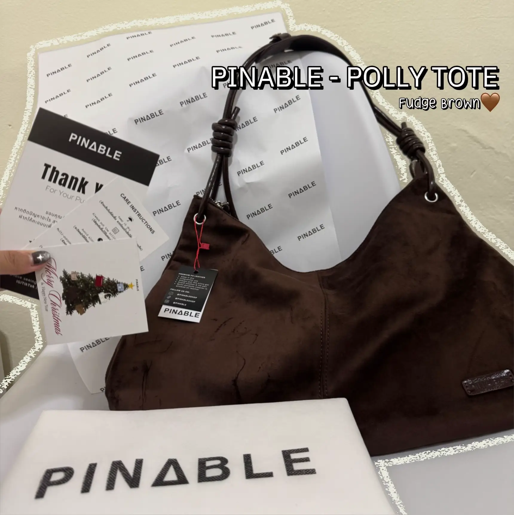 PINABLE - POLLY TOTE • Fudge Brown Col. 🤎🖤🤍 | แกลเลอรีที่โพสต์โดย ...